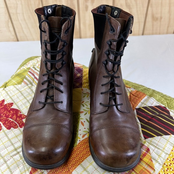 Ariat Brown Leather Lace Up Zip Equestrian Riding Boots Women's Size 7.5 - Picture 7 of 16